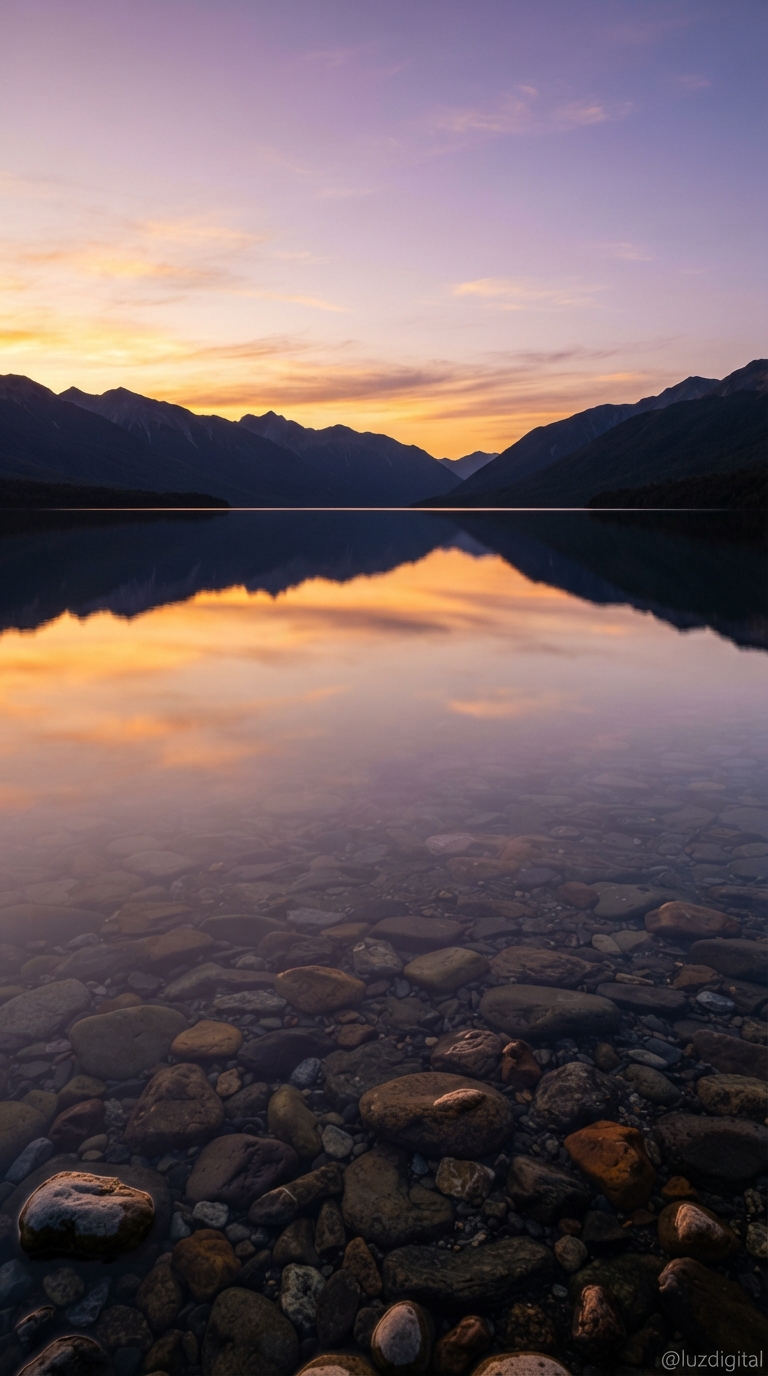 Lago en reposo nocturno